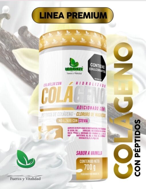 Colageno con peptidos - Cloruro de Magnesio - vainilla 700Gr