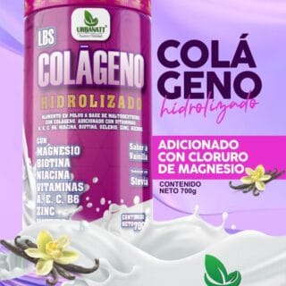 LBS Colágeno Hidrolizado - Cloruro de Magnesio + Biotina + Niacina + Vitaminas A, E, C, B6, + Zinc - 700Gr -Linea Premium