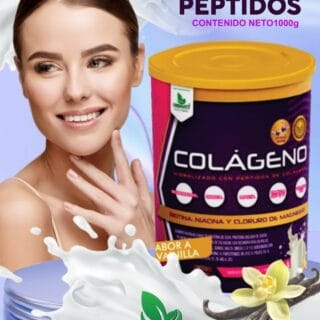 MAX GOLD 1.000gr- Colágeno Hidrolizado con Péptidos - Biotina - Niacina y Cloruro de Magnesio - Sabor Vainilla