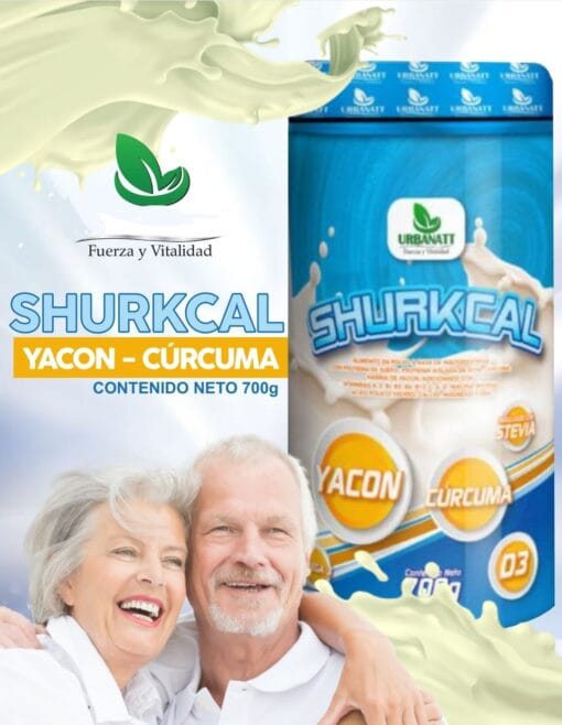 Shurkcal - Calcio + Magnesio + BIOTINA + Niacina + Hierro + Zinc + Yacón + Acido Fólico + Vitaminas A, E, B1, B2, B6, B12, C, D.