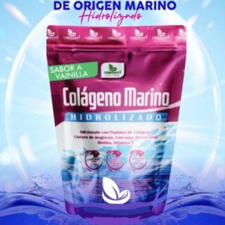 UrbaMaxx - Colágeno Hidrolizado de Origen Marino - Vanilla -  Péptidos + Cloruro de Magnesio + Cúrcuma + Resveratrol + Biotina + Vitamina E 450Gr