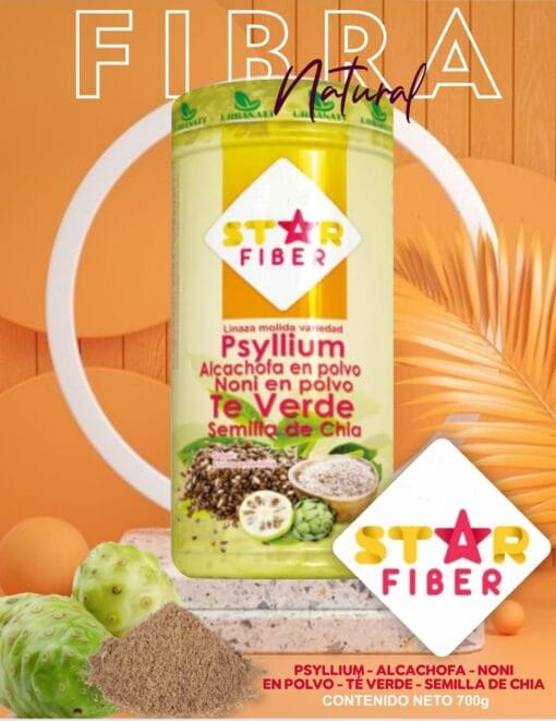 Star Fiber - Psillium + Alcachofa + Noni + Té Verde + Semilla de Chía - 700gr