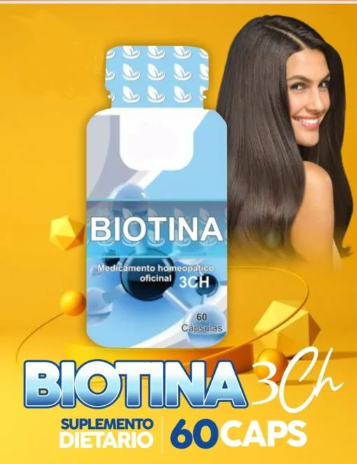 Biotina - 3ch - 60 Capsulas - 900 MCG