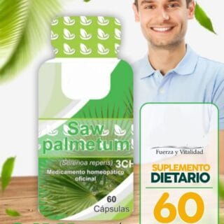 Saw Palmetum - Serenoa repens 3CH - Homeopático - 60 Capsulas