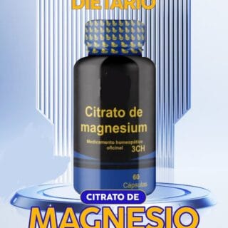 Citrato de Magnesio 3CH - Homeopático - 60 Capsulas