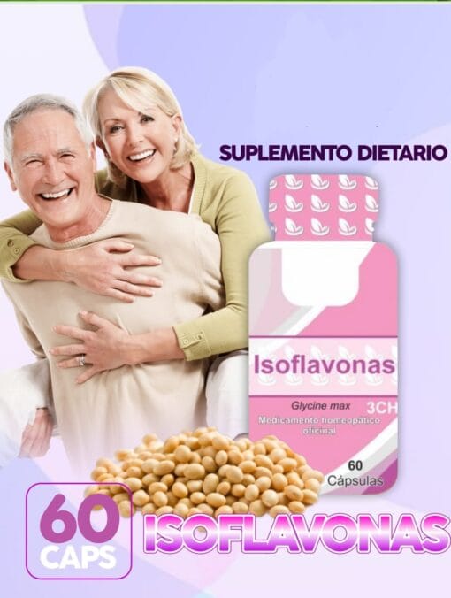 Isoflavonas - Glycine Max 3Ch - Homeopático - 60 Capsulas