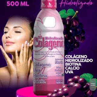 Colágeno Hidrolizado - Biotina + Calcio + Uva + Vitamina E, D, - 500ML