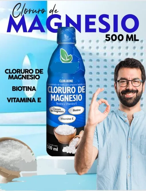 Cloruro de Magnesio - Clor-Bone + Biotina + Vitamina E - 500ML