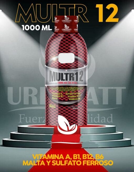 Multr 12 -  Vanilla - Vitamina A + Vitamina B1 + Vitamina B6 + Vitamina B12 + Malta + Sulfato ferroso - 1000ml