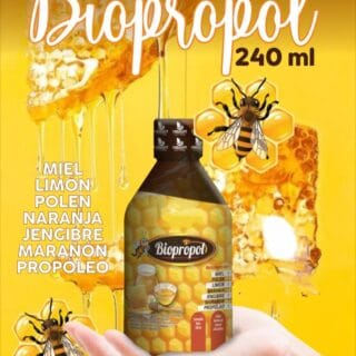 Biopropol - Miel + Limón + Polen + Naranja  + Jengibre + Marañón + propóleo 240ML