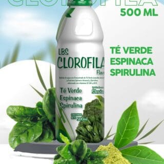 Clorofila Lbs - Te Verde + Espinaca + Spirulina + Vitamina B1, B6 y B12 - Stevia - 500ML