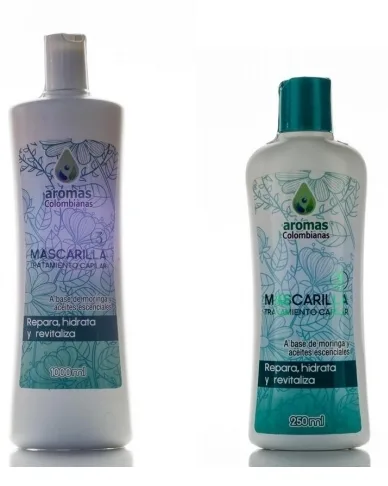 Mascarilla Capilar Bioaromas - Repara, Hidrata y Revitaliza - a Base de moringa y Aceites Esenciales 250Ml - Registro INVIMA ✅