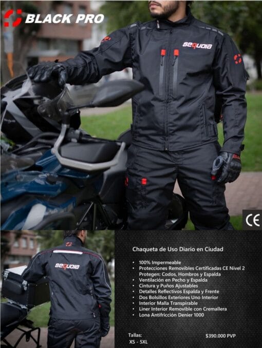 Chaqueta BLACK PRO Sequoia - Protección Total para Uso Diario - Envíos a Nacionales y a Nivel Internacional