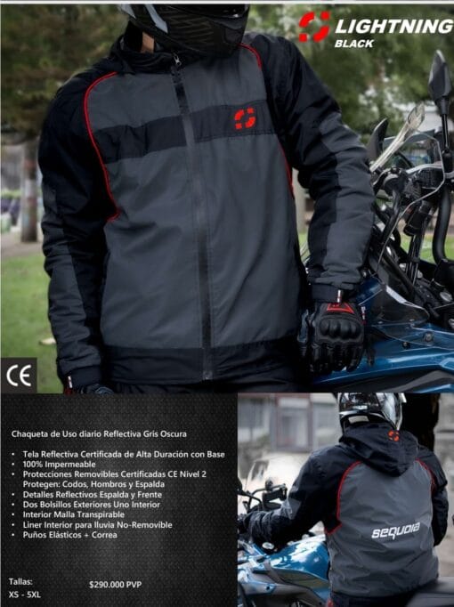 Chaqueta Sequoia Lightning Black – Estilo Urbano Reflectivo - Envíos a Nivel Nacional e Internacional
