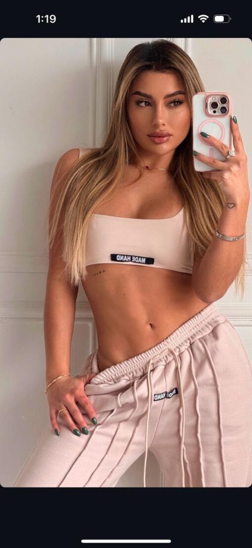 Set Streetwear Beige “Made Hand” | Top & Jogger de Corte Premium