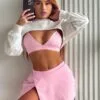 Conjunto Alo Sport Rosa – 3 Piezas (Top, Falda y Bolero)